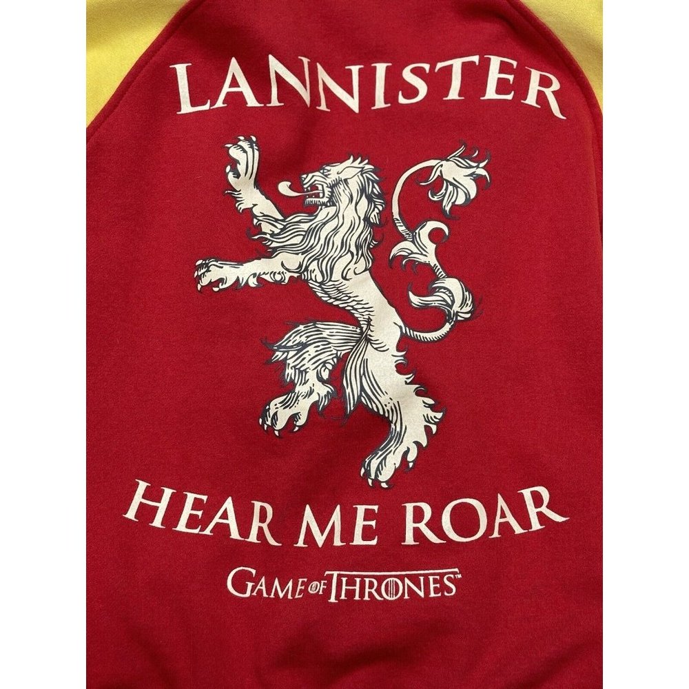 HBO Game of Thrones Men Size Small S Zip Up Hoodie ‎ Lannister Hear Me Roar